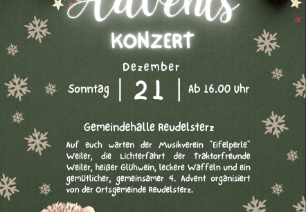 Plakat Andentskonzert Reudelsterz, © Ortsgemeinde Reudelsterz Plakat Andentskonzert Reudelsterz, © Ortsgemeinde Reudelsterz