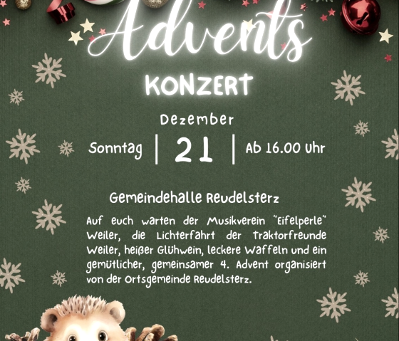 Plakat Andentskonzert Reudelsterz, © Ortsgemeinde Reudelsterz Plakat Andentskonzert Reudelsterz, © Ortsgemeinde Reudelsterz
