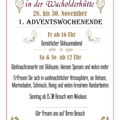 Weihnachtsmarkt in der Wacholderhütte, © Wacholderhütte Weihnachtsmarkt in der Wacholderhütte, © Wacholderhütte
