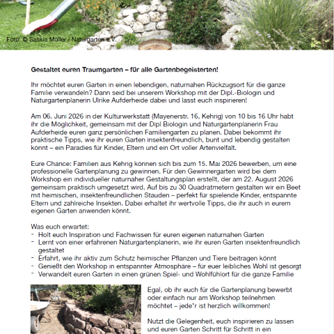 Plakat Traumgarten gestalten, © Iris Fuhrmann - Kehrig summt! Plakat Traumgarten gestalten, © Iris Fuhrmann - Kehrig summt!