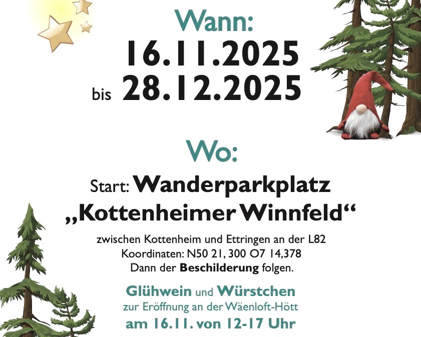Plakat Kottenheimer Wichtelweg, © Verein "gemeinsam für kottenheim" Plakat Kottenheimer Wichtelweg, © Verein "gemeinsam für kottenheim"