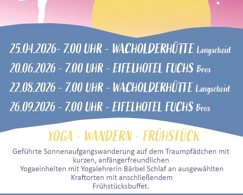 Yoga Wanderung, © Touristik-Büro Vordereifel Yoga Wanderung, © Touristik-Büro Vordereifel