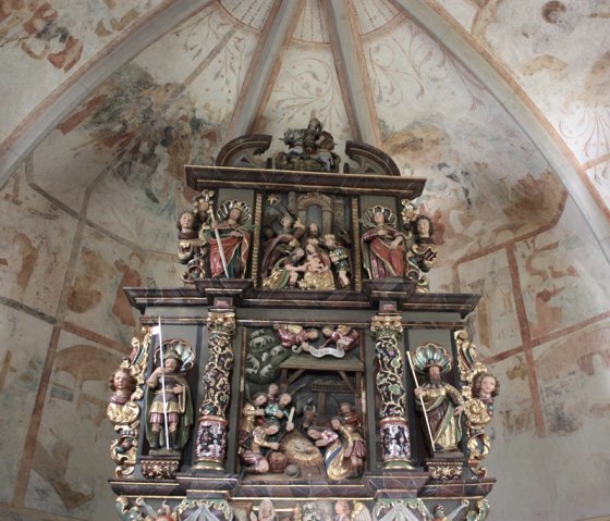 Altarraum St. Jost Wallfahrtskapelle, © Laura Rinneburger Altarraum St. Jost Wallfahrtskapelle, © Laura Rinneburger