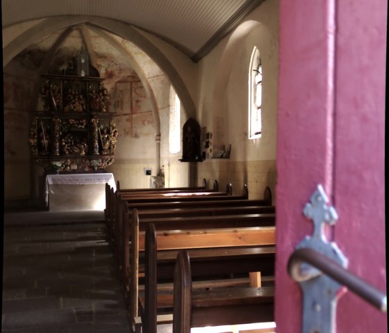 Eingang der Wallfahrtskapelle St. Jost im Nitztal, © Laura Rinneburger Eingang der Wallfahrtskapelle St. Jost im Nitztal, © Laura Rinneburger