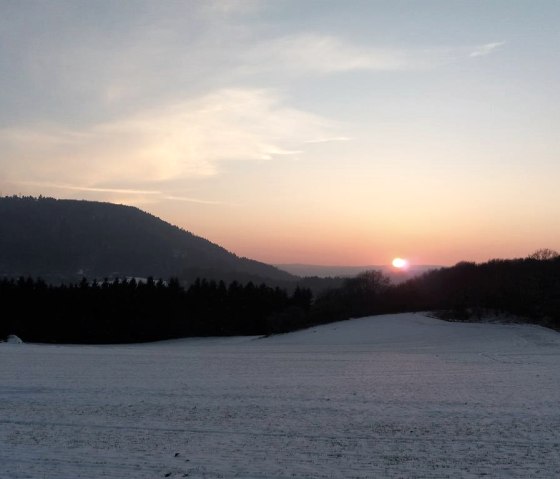 Winterspaziergang, Blick auf Hochsimmer Winterspaziergang, Blick auf Hochsimmer