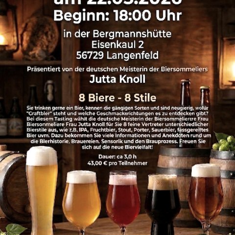 Plakat Biertasting, © Bergmannshütte Plakat Biertasting, © Bergmannshütte