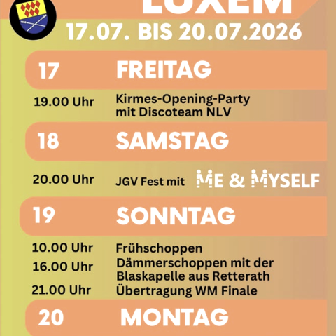 Poster for the Weiler Fair, © OG Luxem/JGV Luxem Poster for the Weiler Fair, © OG Luxem/JGV Luxem