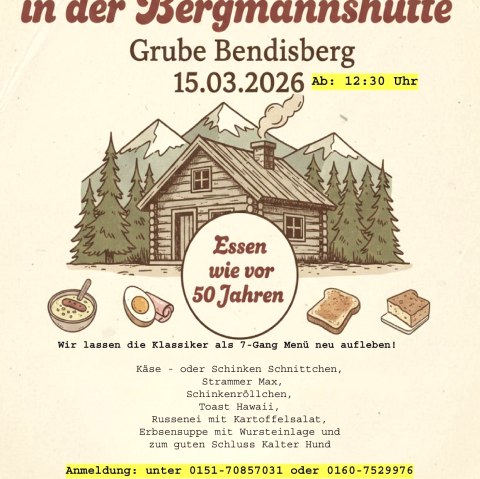 Plakat Nostalgie Sonntag, © Bergmannshütte Bendisberg Plakat Nostalgie Sonntag, © Bergmannshütte Bendisberg