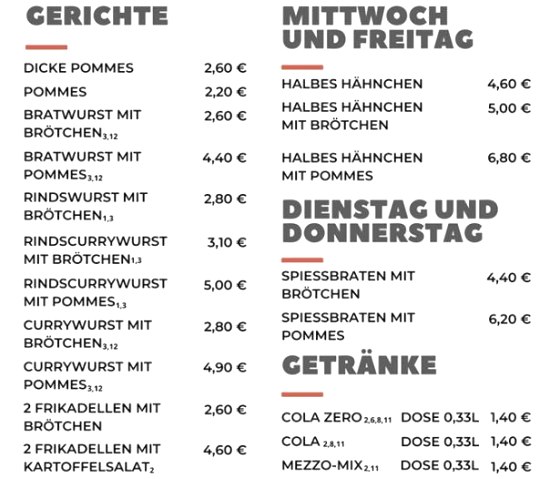 Menu Engel's kitchen, &copy; Foto: Engels K&uuml;che, Quelle: Touristik-B&uuml;ro Vordereifel