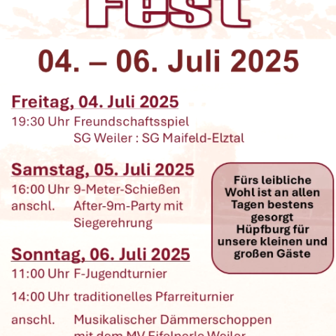 Plakat Sportfest Weiler/Luxem, © SV Weiler/Luxem