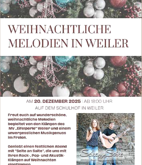 Plakat Weihnachtliche Melodien, &copy; Musikverein Eifelperle
