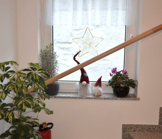 Décoration hivernale de la cage d'escalier