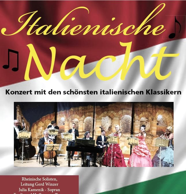 Wenn man von Italien spricht, denkt man sofort an blauen Himmel, strahlende Sonne, Gondeln  und fröhliche Lieder.  Eine „Italienische Nacht“ gibt es am Samstag, dem 01. Juni 2019 um 20.00 Uhr auch in der Eifel, nämlich in der einmaligen Kulisse der Mayener Bärenlay.  Und das „Open-Air“., © Eifeler Mühlsteinrevier