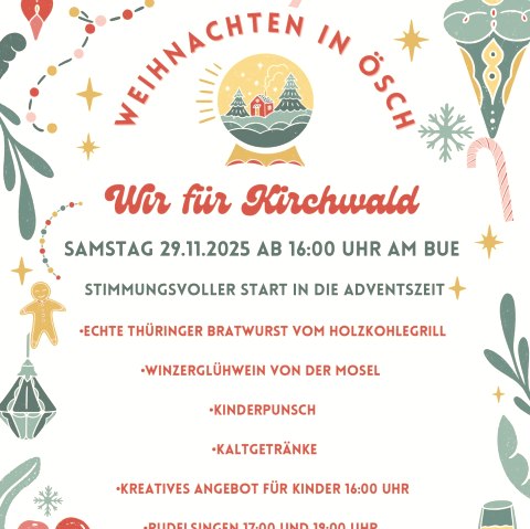 Plakat Weihachten in Ösch, © IG Wir in Kirchwald
