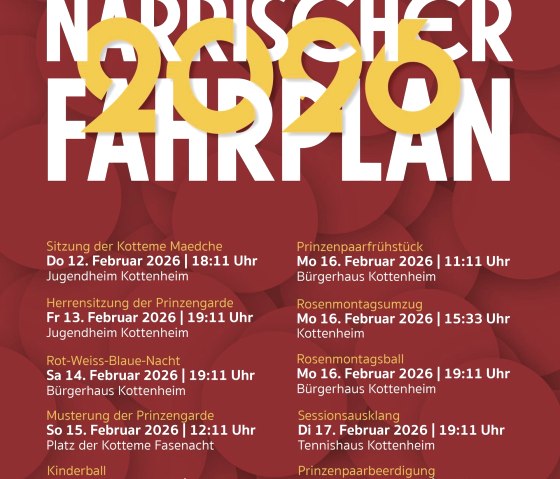 N&auml;rrischer Fahrplan 2026, &copy; KKG