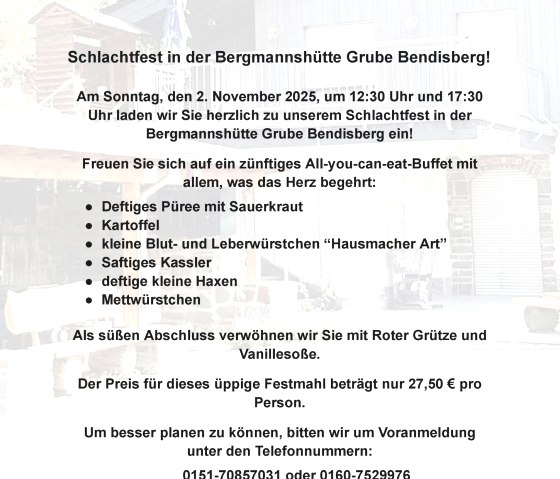 Plakat Schlachtfest, © Bergmannshütte