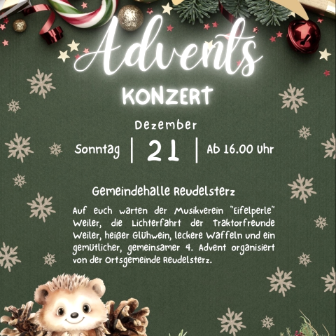 Plakat Andentskonzert Reudelsterz, © Ortsgemeinde Reudelsterz