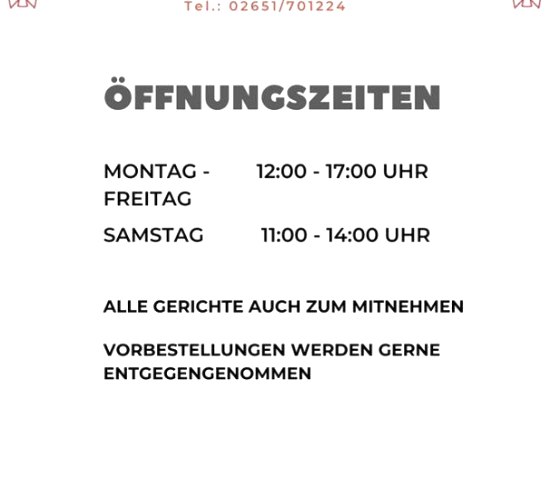 &Ouml;ffnungszeiten Engels K&uuml;che, &copy; Foto: Engels K&uuml;che, Quelle: Touristik-B&uuml;ro Vordereifel
