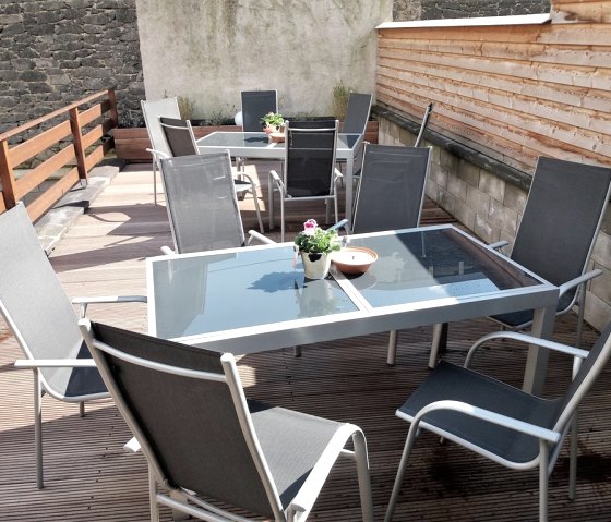 Terrasse derrière la maison d'hôtes
