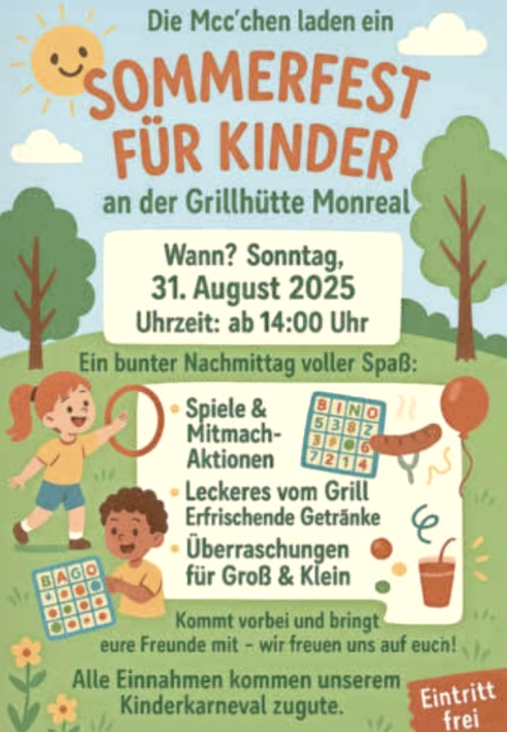 Sommerfest Plakat, © MCC Monreal