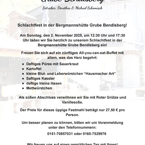 Plakat Schlachtfest, © Bergmannshütte