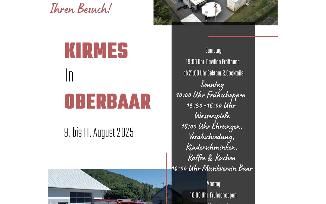 Plakat Kirmes in Oberbaar, © Förderverein FFW Baar