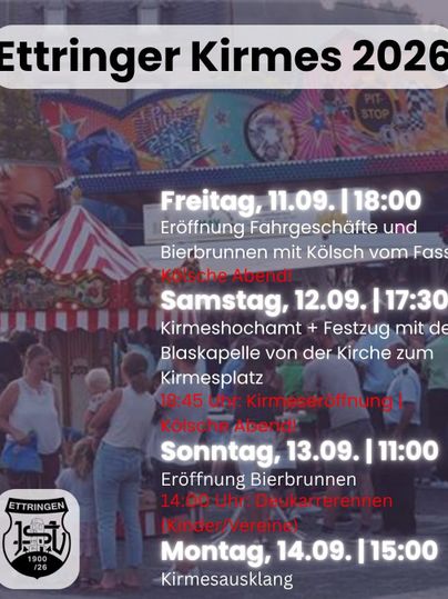 A colorful fair with rides and lights. The event will take place in Ettlingen from September 6 to 9, 2024.