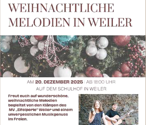 Plakat Weihnachtliche Melodien, &copy; Musikverein Eifelperle