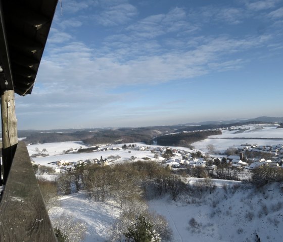 Blick vom Booser Eifelturm im Winter, © Foto: Svenja Schulze-Entrup, Quelle: Touristik-Büro Vordereifel