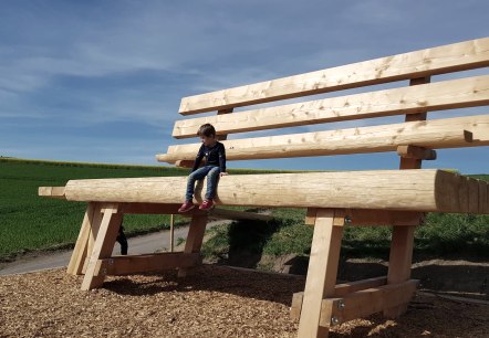 Die XXL-Baumelbank in Kottenheim, © Foto: Svenja Schulze-Entrup, Quelle: Touristik-Büro Vordereifel