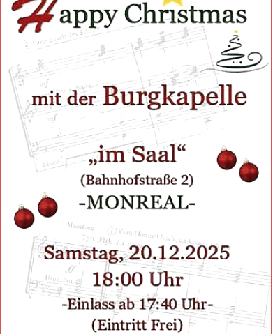 Happy Christmas Burgkapelle Monreal, &copy; Burgkapelle Monreal