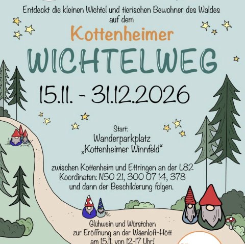 Affiche &laquo; Le sentier des lutins de Kottenheim &raquo;, &copy; Verein "gemeinsam f&uuml;r kottenheim"