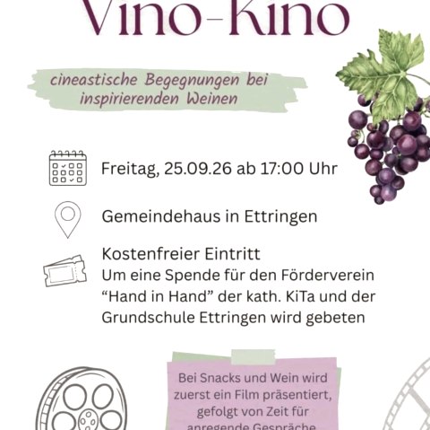 Vino-Kino in Ettringen, &copy; Katholische Frauengemeinschaft Deutschlands/Ettringen