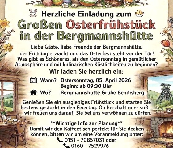 Gro&szlig;es Osterfr&uuml;hst&uuml;ck in der Bergmannsh&uuml;tte, &copy; Bergmannsh&uuml;tte/ Michael Schomisch